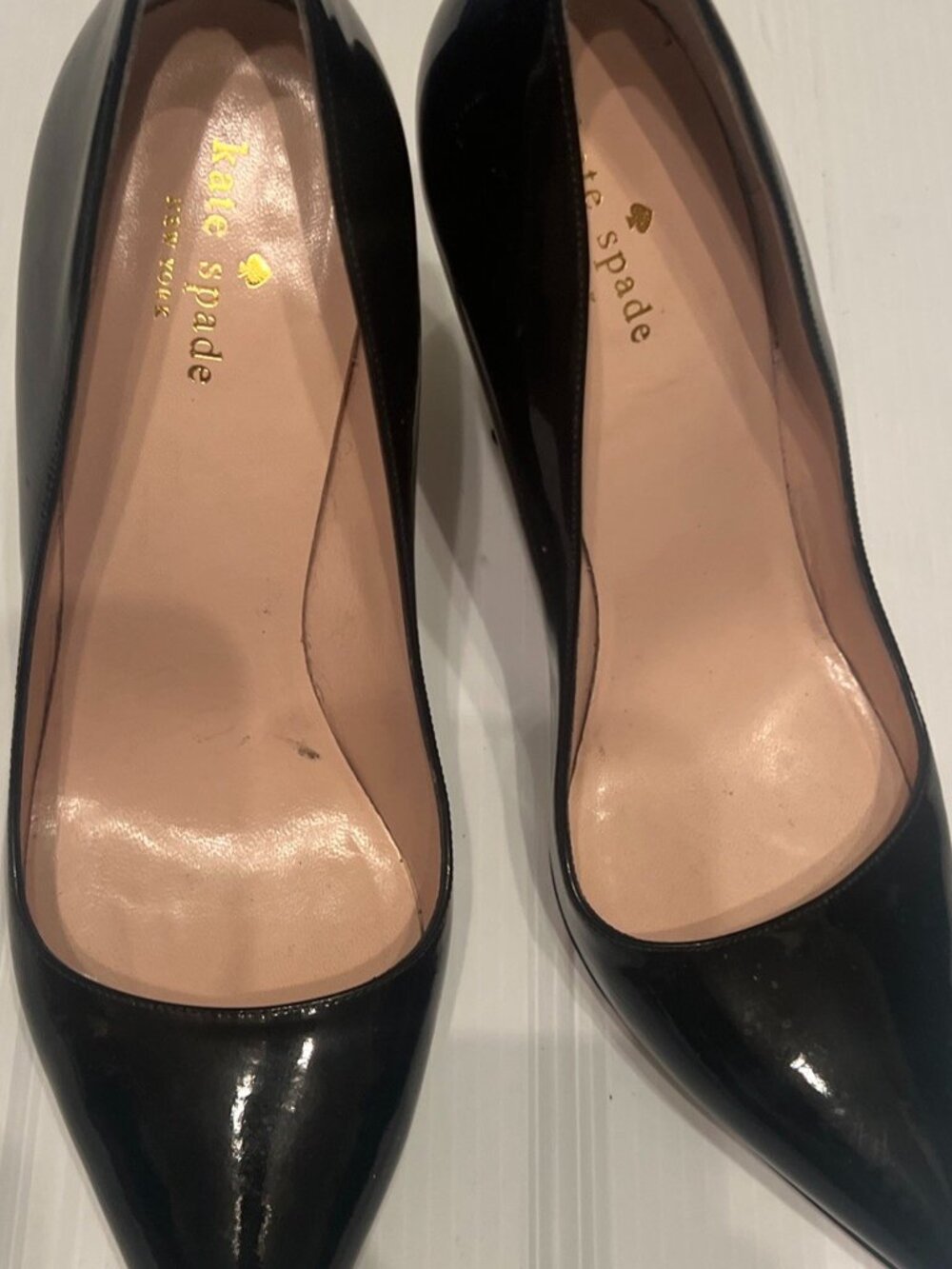 KATE SPADE AUTH $399 Women's Black Patent Leather Pointed Toe Pumps